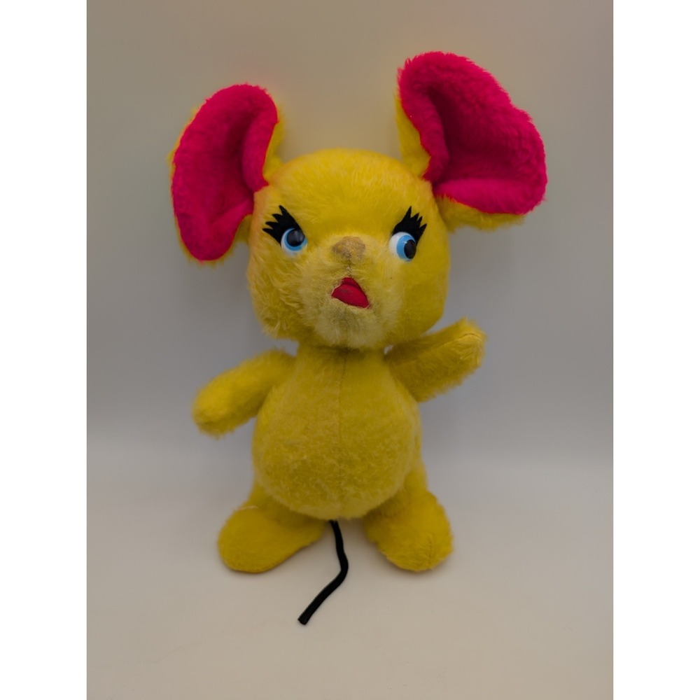 Rushton Mouse Plush Standing Hot Pink Yellow‎ 15 Inch Stuffed Animal Toy